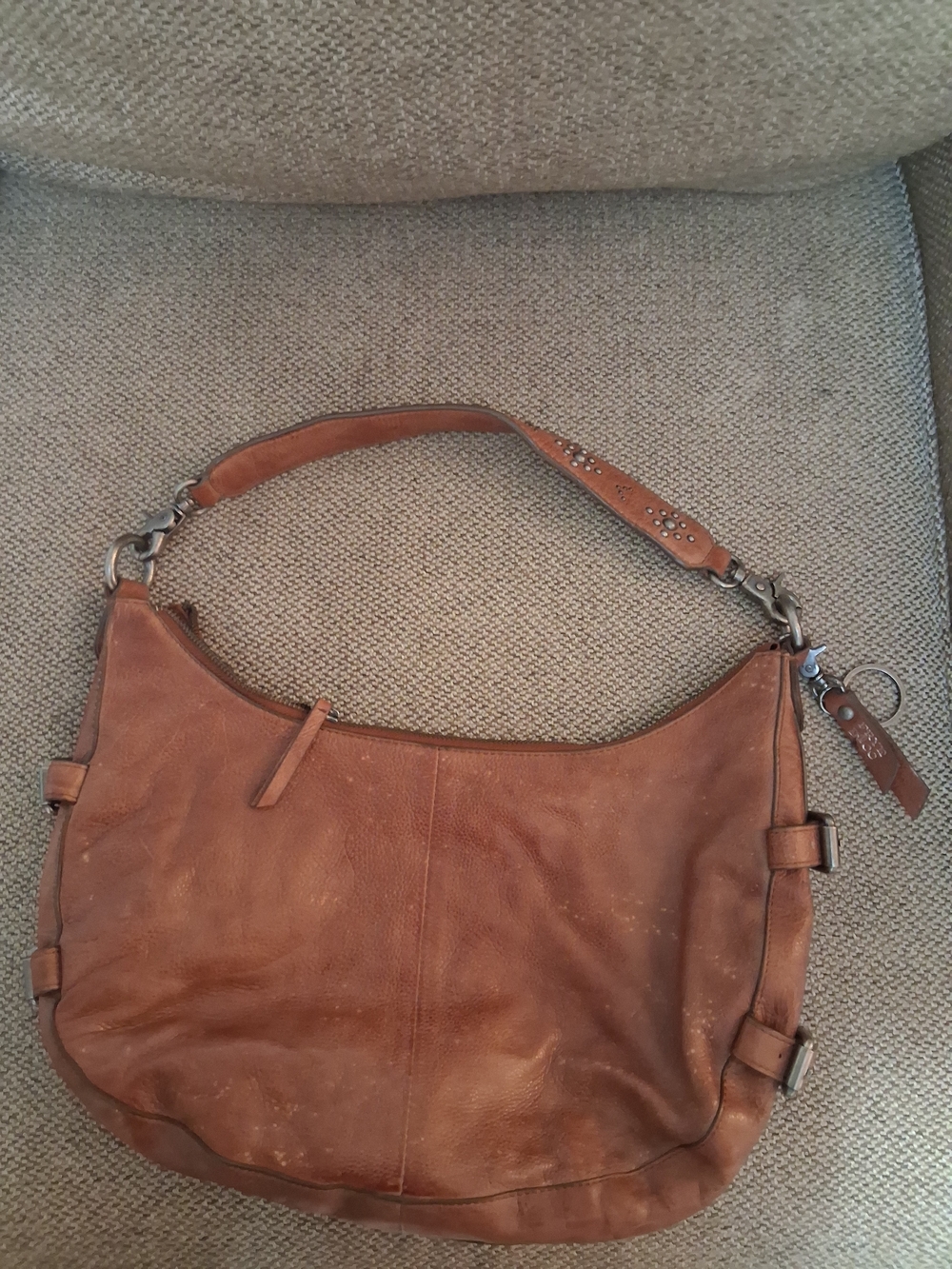 Frye & Co. Leather Shoulder Bag With Studded Strap - Picture 7 of 12